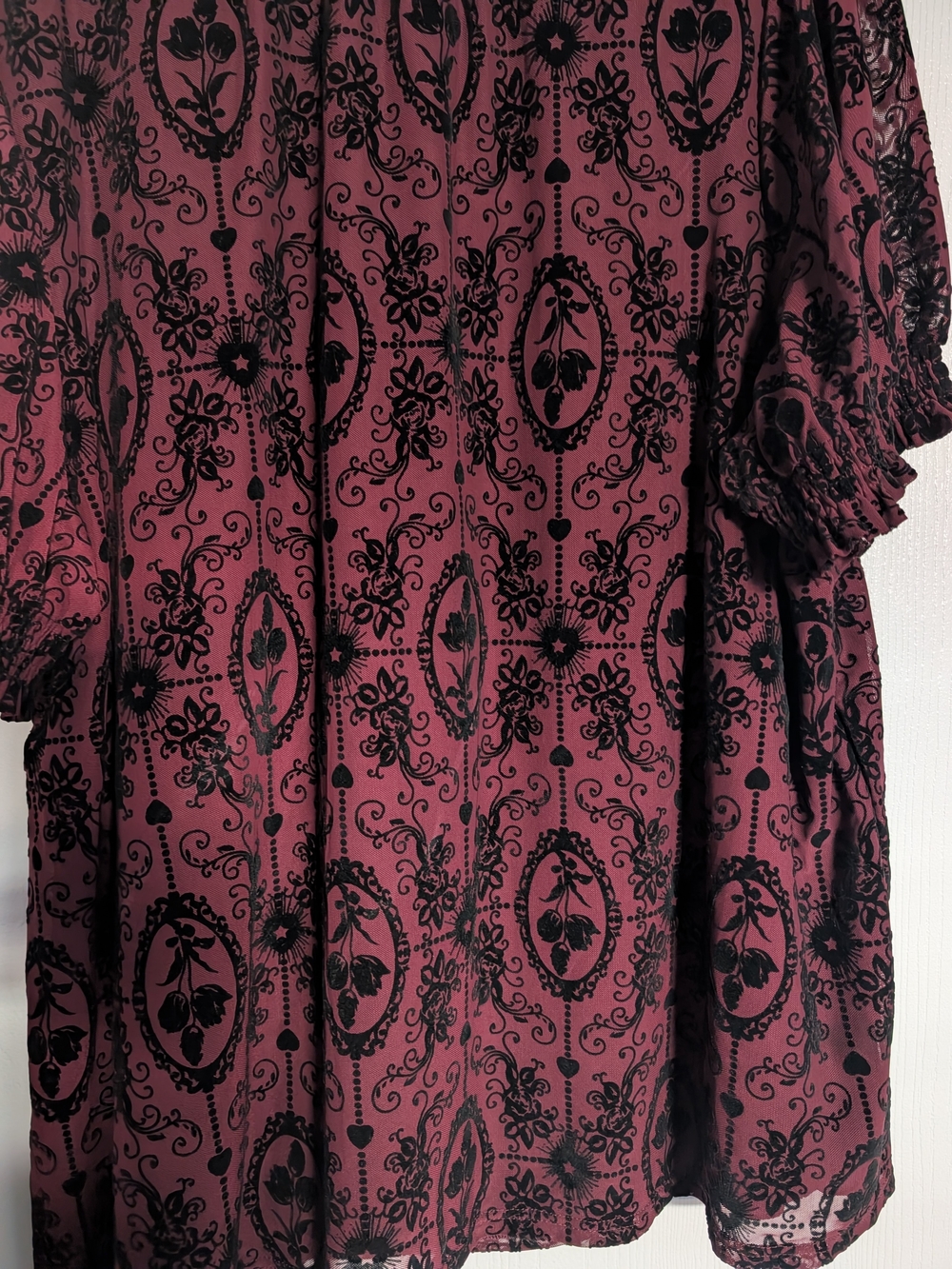 BloomChic Burger King Velvet Burnout Tie-Neck Tunic - Picture 6 of 8